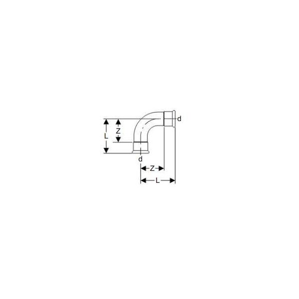 Geberit Kolano 90° Mapress C-Stahl 54mm (23108)