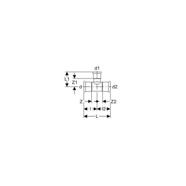 Geberit Trójnik Geberit Mapress C-Stahl redukcyjny 35 x 18 x 35mm (21213)