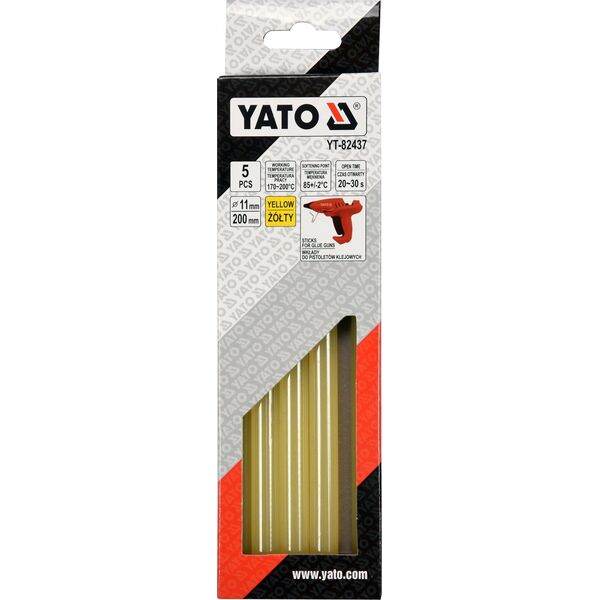 Wkłady klejowe Yato 11 mm x 200 mm żółte 5 szt. YT-82437