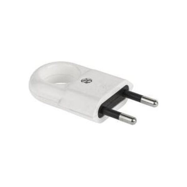 Elgotech Wtyczka płaska z uchwytem b/u Euro 2,5A 250V biała (WTP2C)
