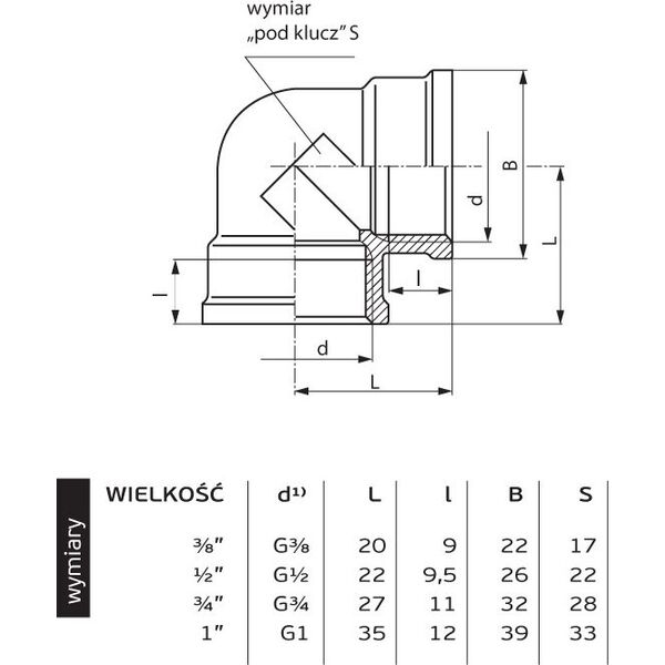 Perfexim Kolano mosiężne GW 1/2" (07-213-0150-000)
