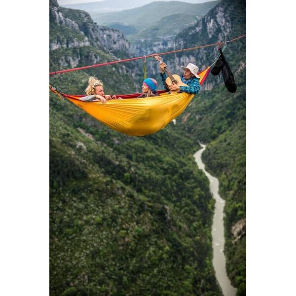 Ticket To The Moon Hamak dwuosobowy Original Hammock Burgundy/Dark Yellow 320x200cm (TMO3437)