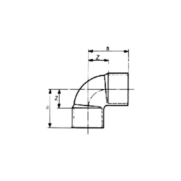 Conex Kolano miedziane 90° dwukielichowe serii 5000 35mm (5090035000000)