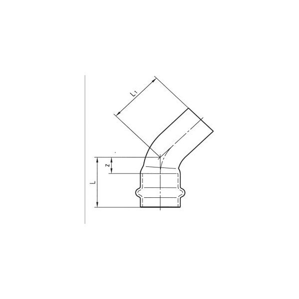 Conex Łuk jednokielichowy 45° mm z serii B Press miedziane 28mm (P504002800000)