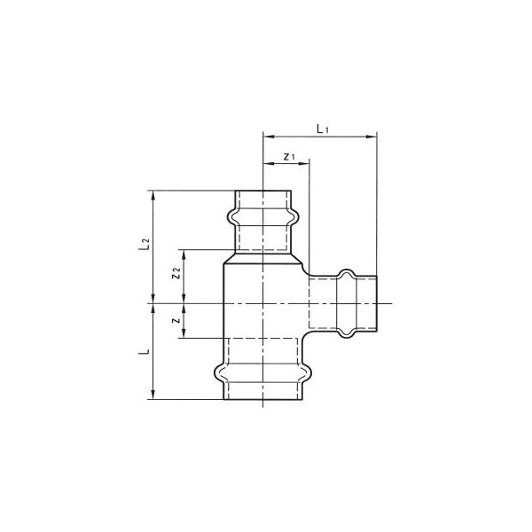 Conex Trójnik redukcyjny miedziany serii B Press 22 x 15 x 22mm (P513002215022)