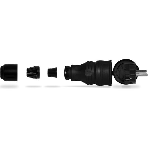 KEL Gniazdo przenośne z klapką 16A 2P+Z 250V IP54 czarny GN-54 (W-97448)