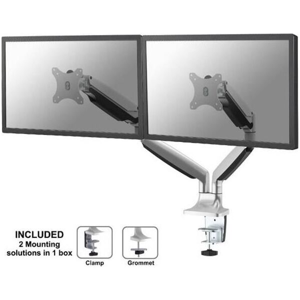 Neomounts Uchwyt biurkowy na 2 monitory 10" - 32" (NM-D750DSILVER)