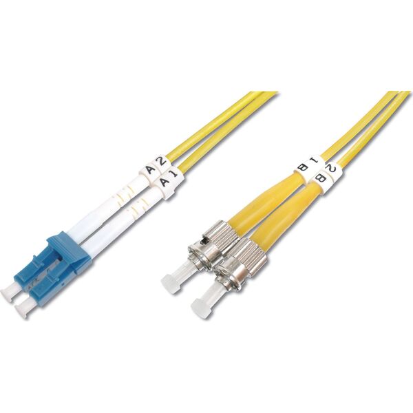 Digitus DIGITUS Professional - Patch- Cable - LC Single mode (M) to ST Single mode (M) - 1 m - glass fiber - 9 / 125 Micron - OS1 - halogen free - yellow