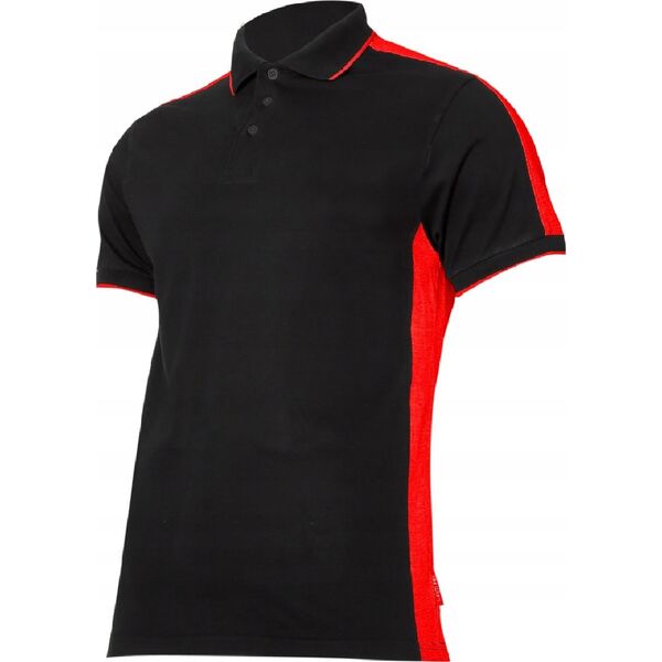 Lahti Pro Koszulka męska Polo 190g/m2 Czarno-czerwona r. 3XL