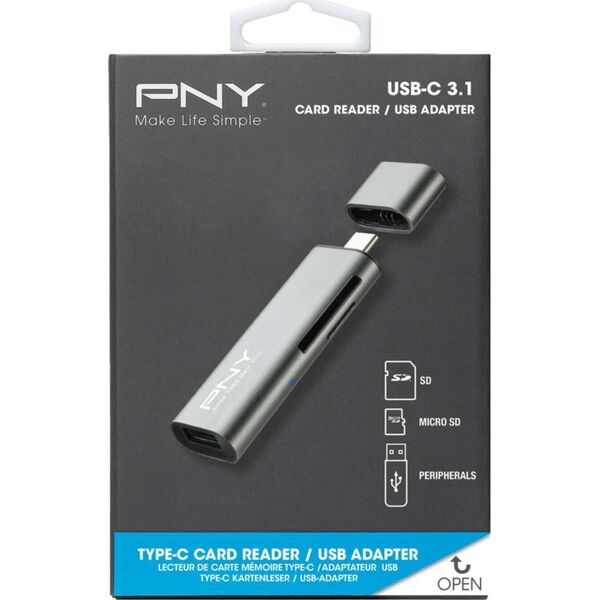 Czytnik PNY USB C / USB A Adapter (R-TC-UA-3N1E01-RB)