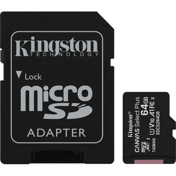 Karta Kingston Canvas Select Plus MicroSDXC 64 GB + 64 GB + 64 GB Class 10 UHS-I/U1 A1 V10 (SDCS2/64GB-3P1A                )