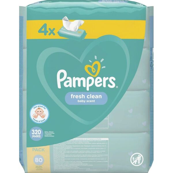 Pampers Chusteczki nawilżane FreshClean 4x80 szt.