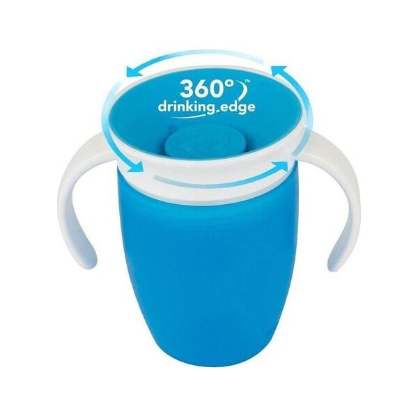 Munchkin Kubek niekapek 360 treningowy z uchwytami 207ml niebieski
