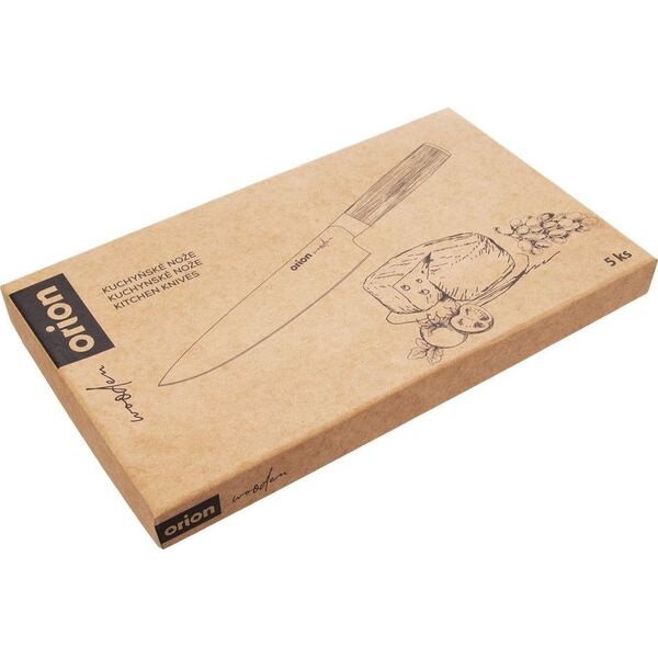 Orion Nóż / noże kuchenne stalowe 5el WOODEN zestaw noży uniwersalny