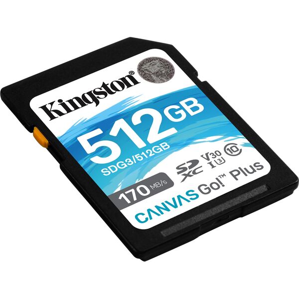 Karta Kingston Canvas Go! Plus SDXC 512 GB Class 10 UHS-I/U3 V30 (SDG3/512GB)