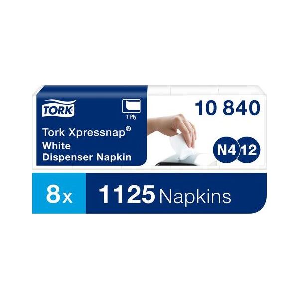 Staples TOREK Serwetki XPRESSNAP dyspenserowe białe 21,6x33cm, karton 8 opakowań