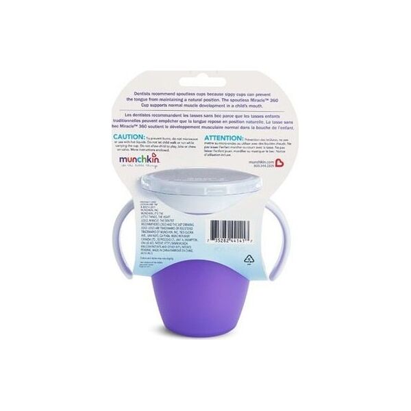 Munchkin Kubek niekapek 360 Treningowy z uchwytami 207ml fioletowy