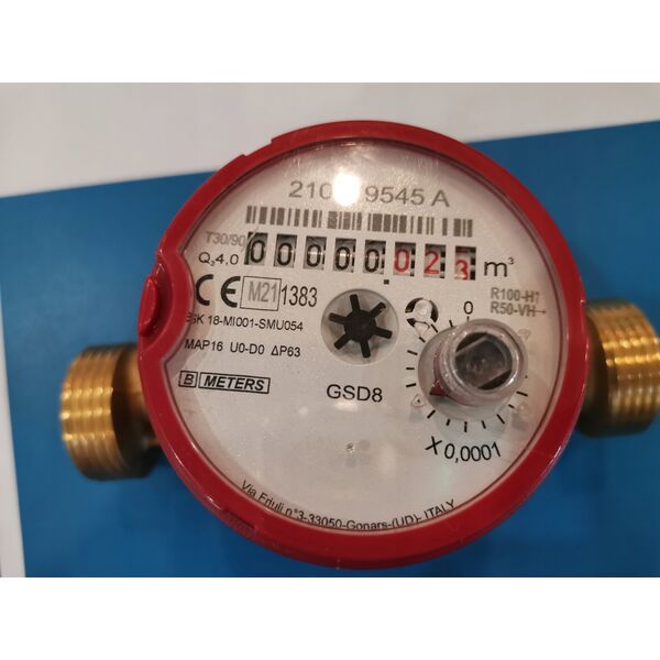 BMETERS Wodomierz antymagnetyczny GSD8-I ciepła woda, 3/4" AC Q3-4,0 m3/h, Tmax:90°C,L=130mm, MID R100/R50 AM