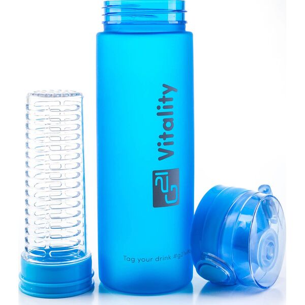 G21 Butelka z sitkiem niebieska 600 ml