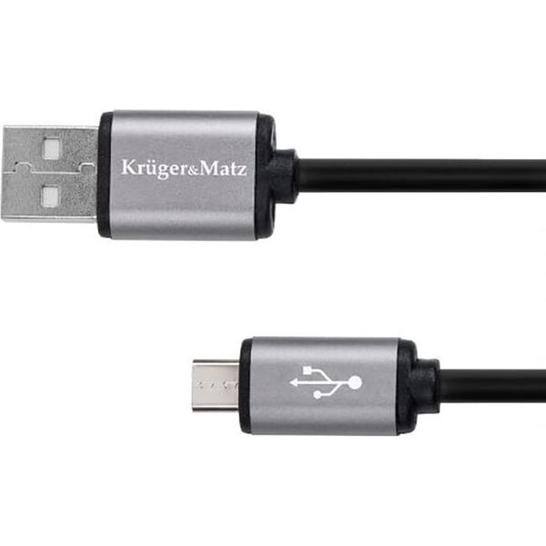 Kabel USB Kruger&Matz USB-A - microUSB 1 m Czarny (KM1235)