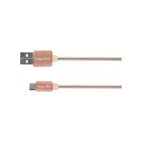 Kabel USB Kruger&Matz USB-A - microUSB 1 m Różowy (KM0360)