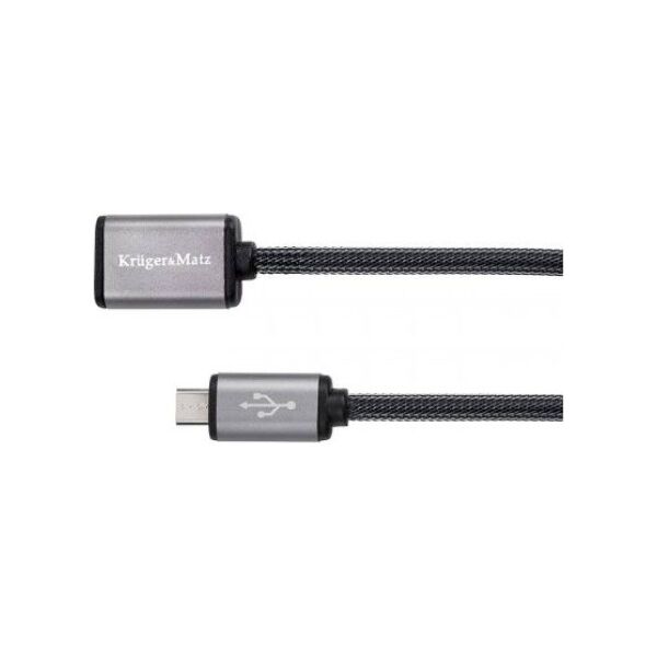 Kabel USB Kruger&Matz USB-A - microUSB 1 m Czarny (KM0332)