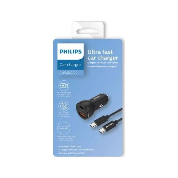 Ładowarka Philips 1x USB-A 1x USB-C 3 A  (DLP2521C/00)