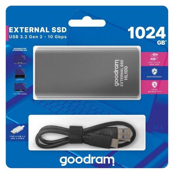 Dysk zewnętrzny SSD GoodRam HL 100 1TB Grafitowy (SSDPR-HL100-01T)