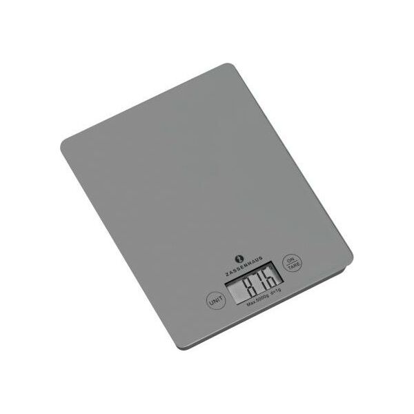 Waga kuchenna Zassenhaus elektroniczna 16,5x21,5 cm szara