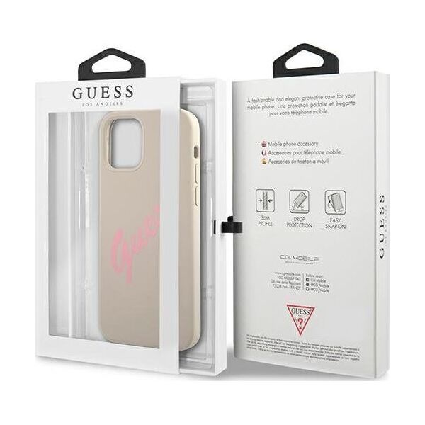 Guess Etui Guess GUHCP12LLSVSGP Apple iPhone 12 Pro Max szaro różowy/grey pink hardcase Silicone Vintage