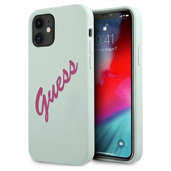 Guess Etui Guess GUHCP12SLSVSBF Apple iPhone 12 mini niebieski fuksja/blue fuschia hardcase Silicone Vintage