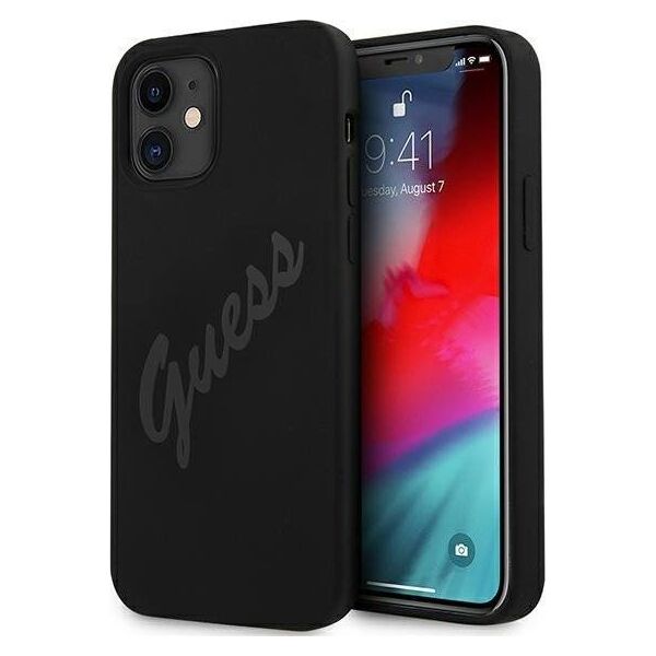 Guess Etui Guess GUHCP12SLSVSBK Apple iPhone 12 mini czarny/black hardcase Script Vintage