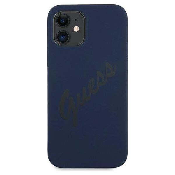 Guess Etui Guess GUHCP12SLSVSBL Apple iPhone 12 mini niebieski/blue hardcase Script Vintage