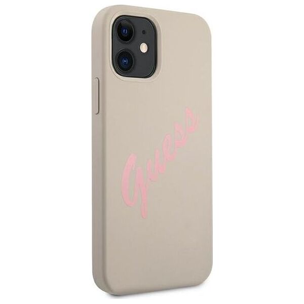 Guess Etui Guess GUHCP12SLSVSGP Apple iPhone 12 mini szaro różowy/grey pink hardcase Silicone Vintage