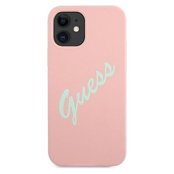 Guess Etui Guess GUHCP12SLSVSPG Apple iPhone 12 mini różowo zielony/green pink hardcase Silicone Vintage