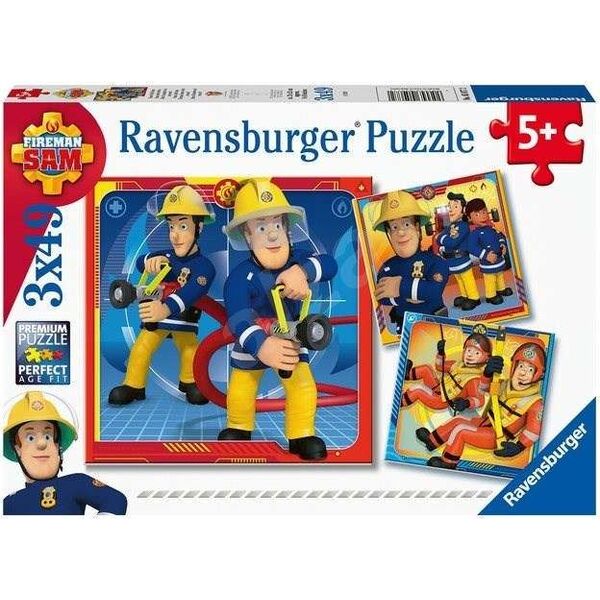 Ravensburger Puzzle 3x49 Strażak Sam na ratunek!