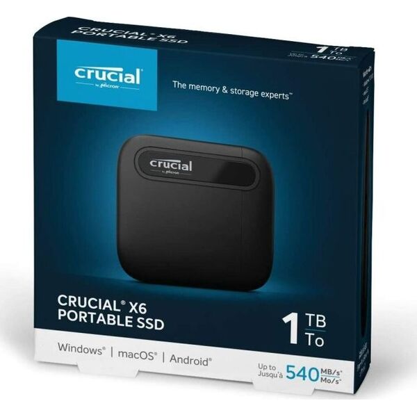 Dysk zewnętrzny SSD Crucial X6 1TB Czarny (CT1000X6SSD9)