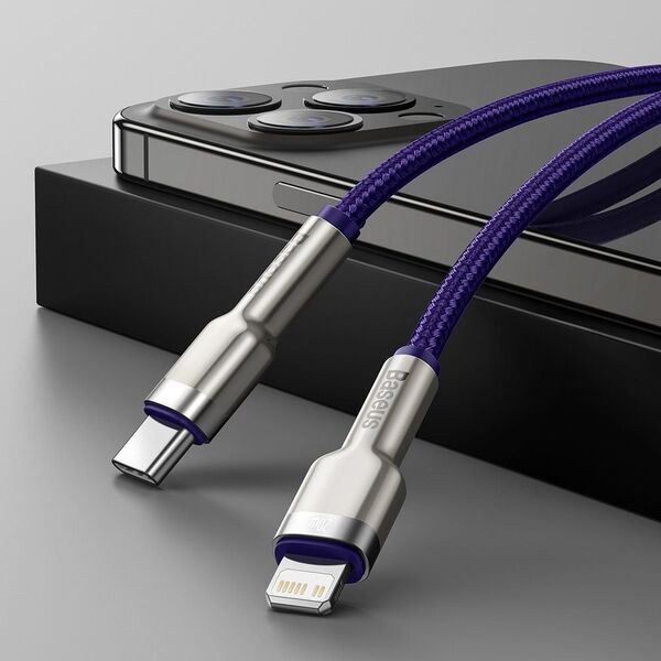 Kabel USB Baseus USB-C - Lightning 2 m Fioletowy (baseus_20210315153755)