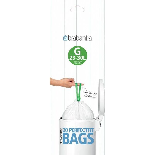 Brabantia Worki na śmieci rozmiar G 30l-20 szt. 246265