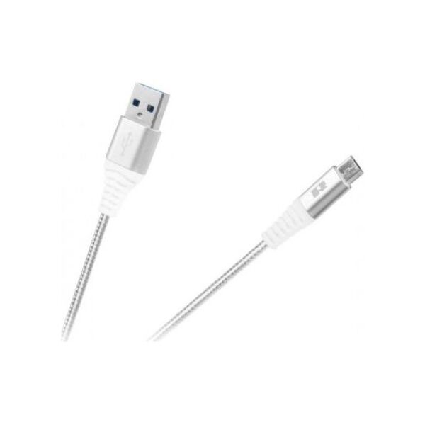 Kabel USB Rebel USB-A - microUSB 0.5 m Biały (RB-6000-050-W)