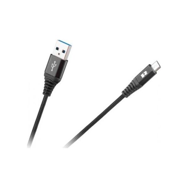 Kabel USB Rebel USB-A - microUSB 1 m Czarny (RB-6000-100-B)