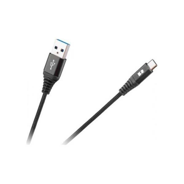 Kabel USB Rebel USB-A - USB-C 0.5 m Czarny (RB-6001-050-B)