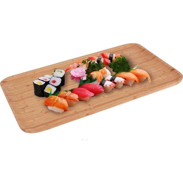 Excellent Houseware Talerz drewniany BAMBUSOWY prostokątny taca patera 44x25 cm
