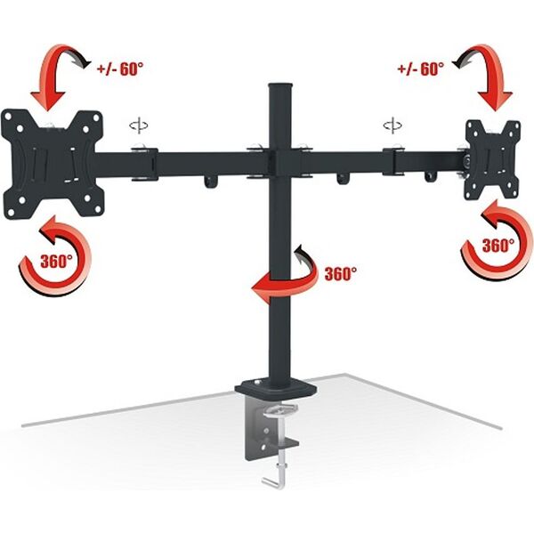Red Eagle Uchwyt biurkowy na 2 monitory 13" - 27" (AX-PIXEL-TWIN)