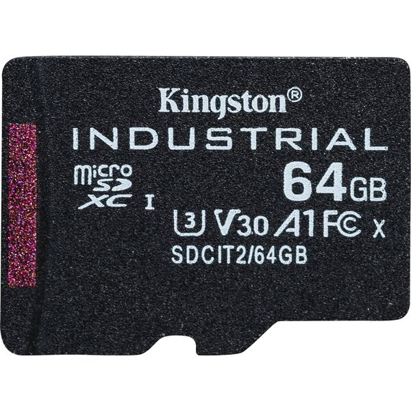 Karta Kingston Industrial MicroSDXC 64 GB Class 10 UHS-I/U3 A1 V30 (SDCIT2/64GB)