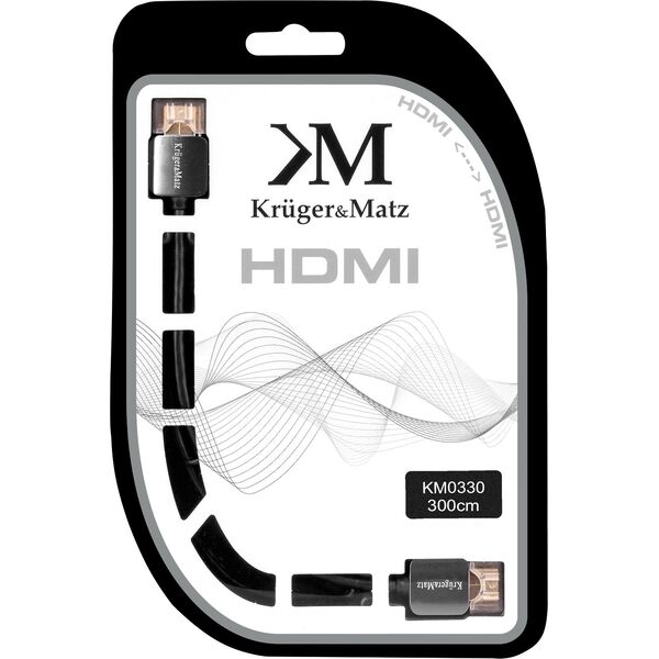 Kabel Kruger&Matz HDMI - HDMI 3m czarny (KM0330)