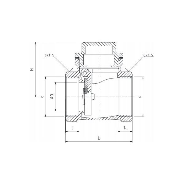 Perfexim PHA-021 ZAWOR ZWROTNY KLAPOWY PN16 1/2 WW