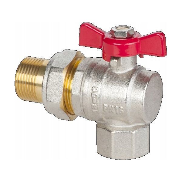 Invena ZAWOR WODA KATOWY ZE SRUBUNKIEM DN-25 CZER