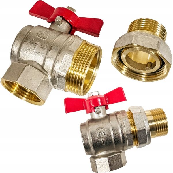 Invena ZAWOR WODA KATOWY ZE SRUBUNKIEM DN-25 CZER