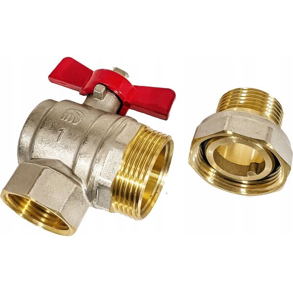 Invena ZAWOR WODA KATOWY ZE SRUBUNKIEM DN-25 CZER